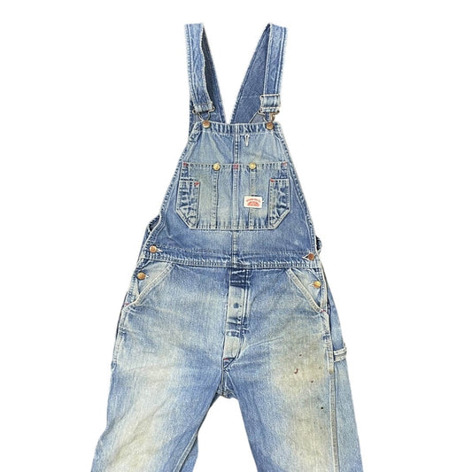 Round House Denim Distressed Grunge Overalls