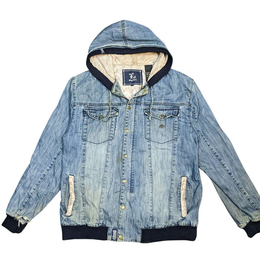 Lng Roots & Equipment Wild Life Embroidery Hooded Denim Jacket