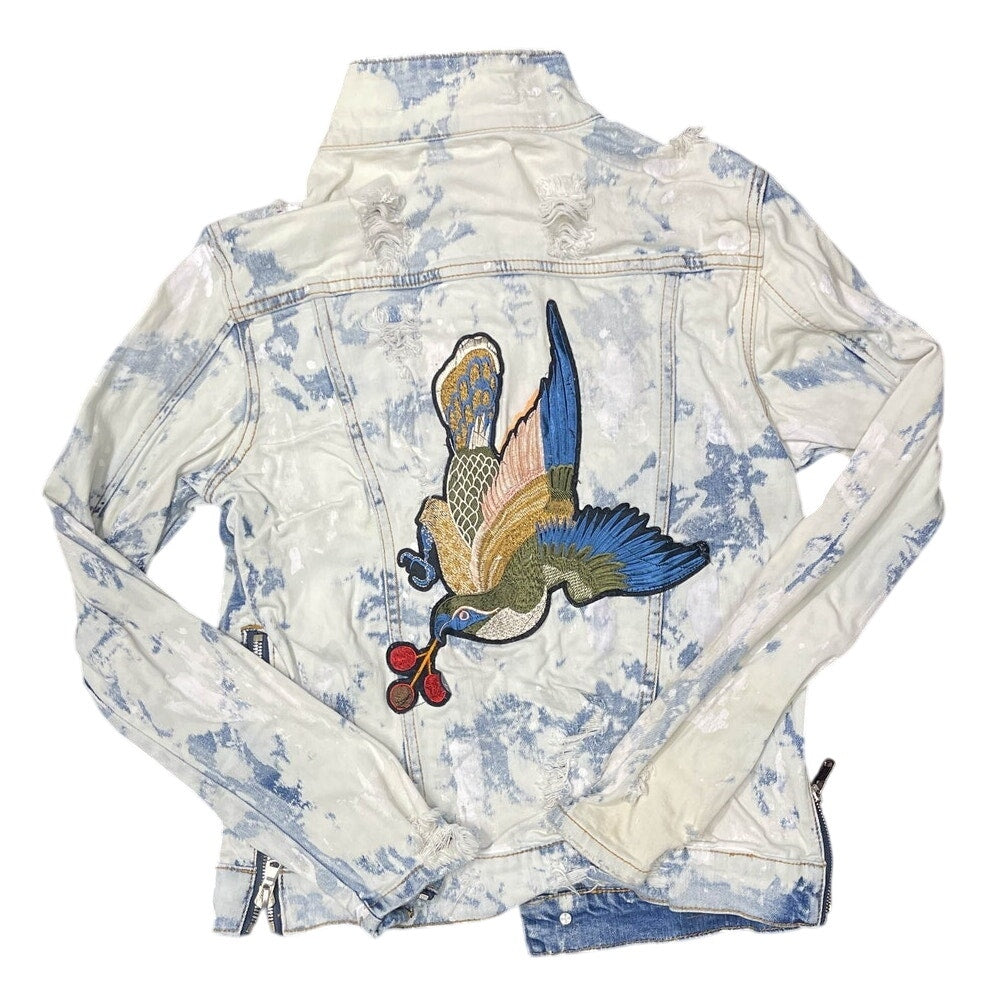 Embellish White and Blue Jean Jacket