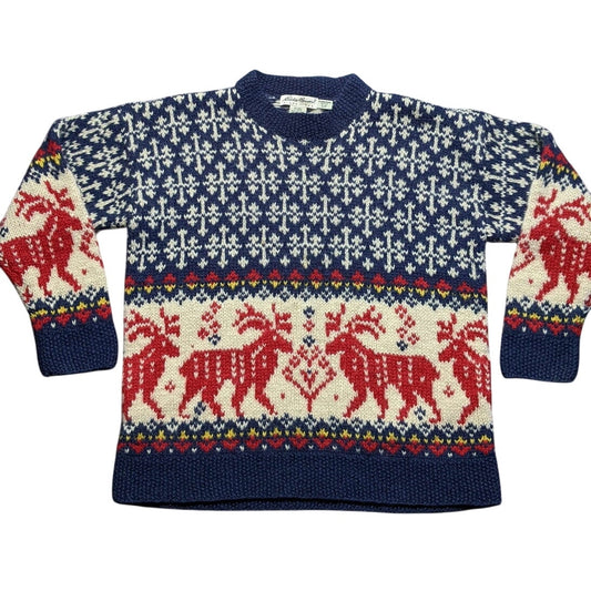 Vintage Eddie Bauer Wool Reindeer Sweater