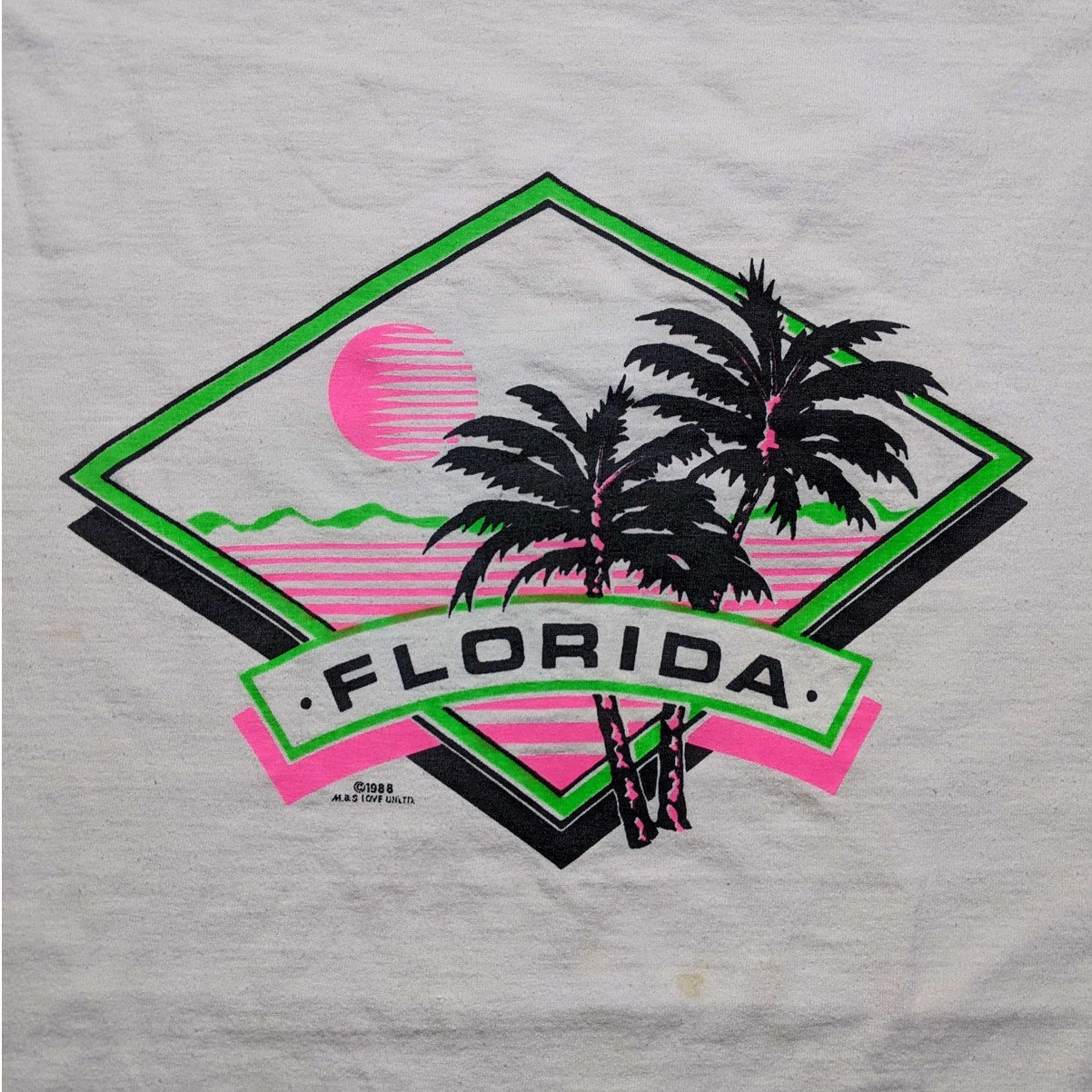 Softee Neon Palm Tree & Sunset Florida Graphic Tee