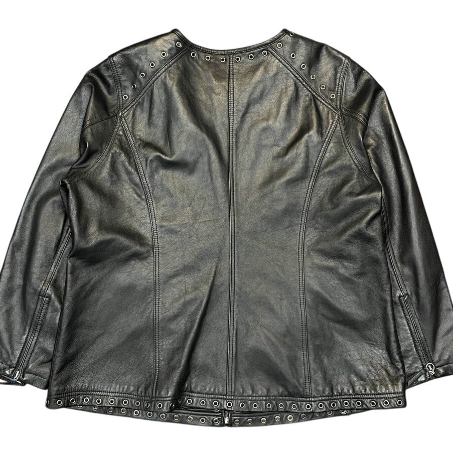 Bradley Bayou Black Leather Collarless Jacket