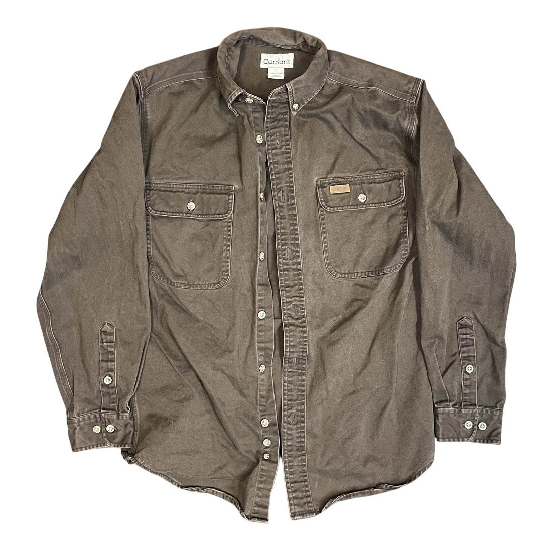 Carhartt Flannel Lined Jacket Mens Brown Canvas Workwear