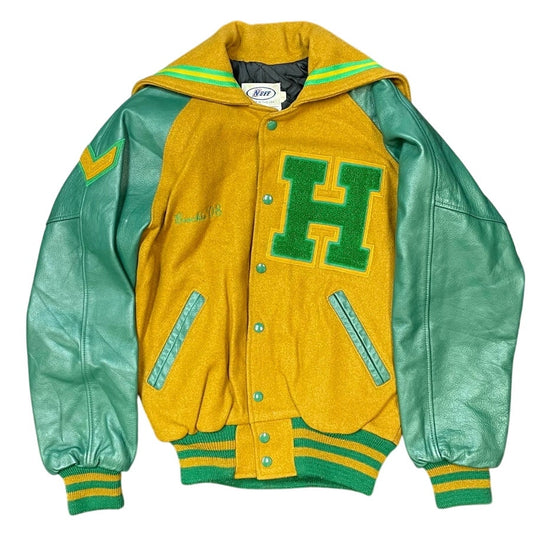 Vintage Yellow & Green Varsity Letterman Jacket