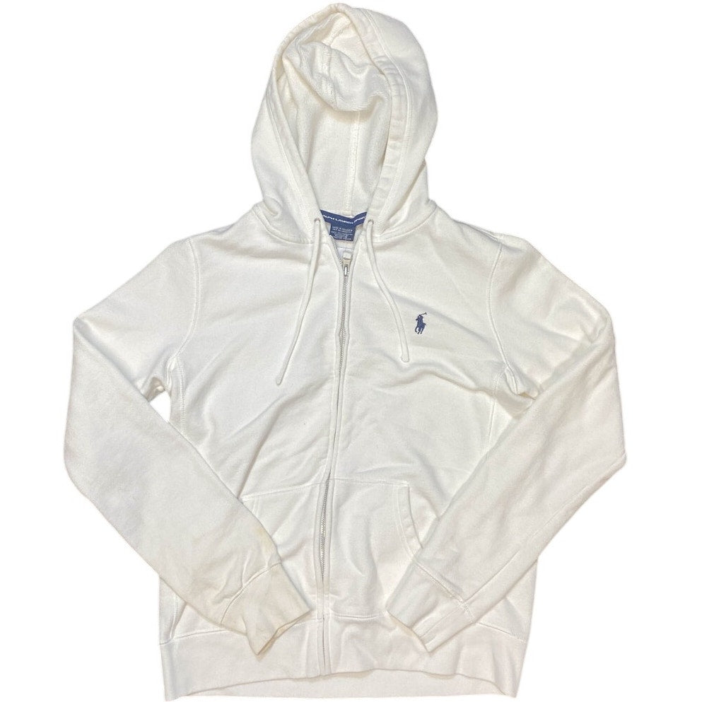 White Ralph Lauren Zip-Up Hoodie