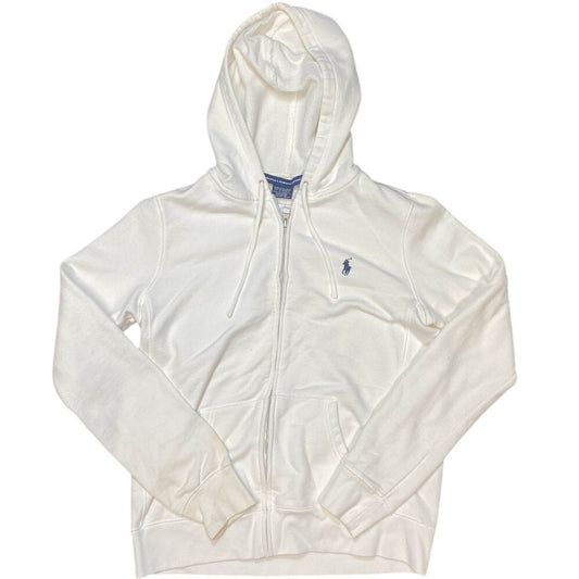 White Ralph Lauren Zip-Up Hoodie