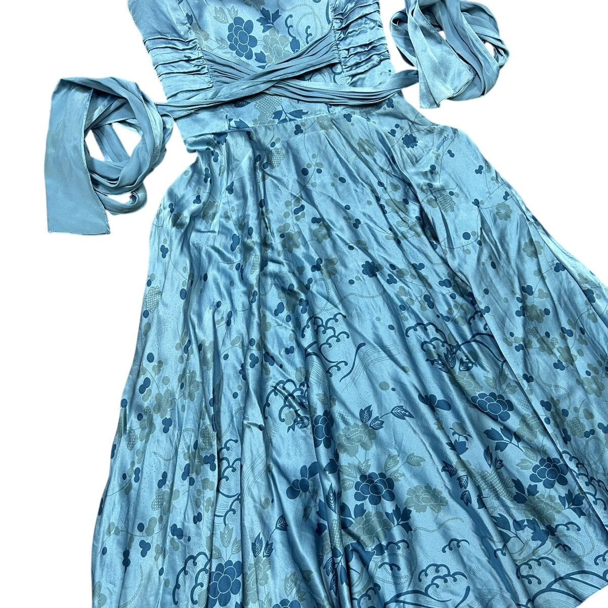 Women’s Betsey Johnson Blue Satin Floral Dress