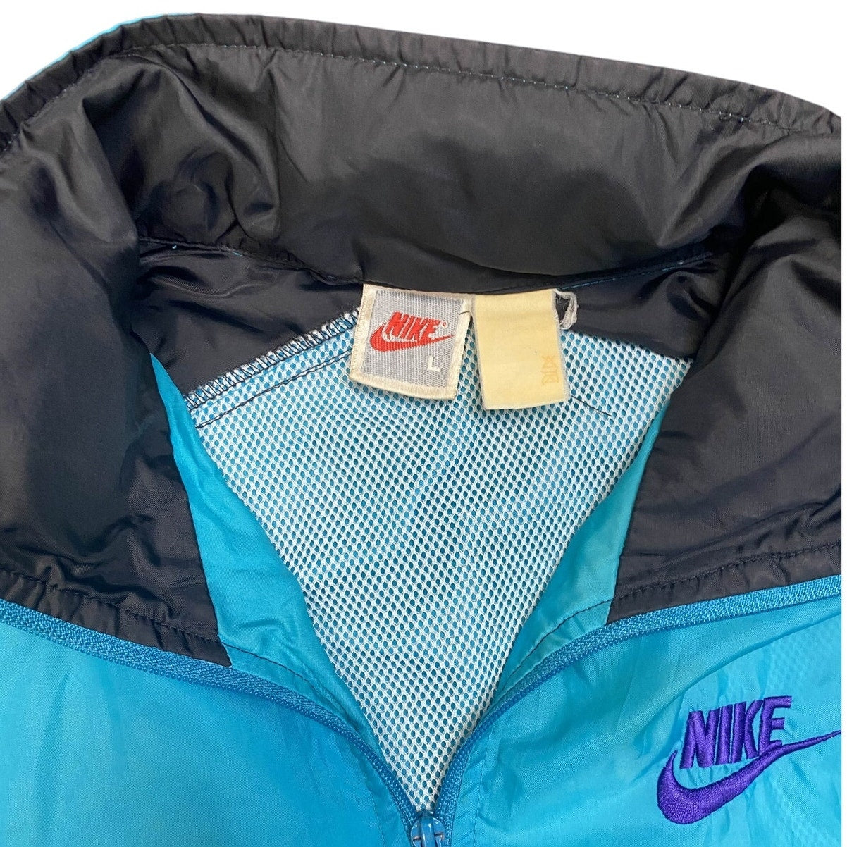 Vtg Nike 1990's Teal & Purple Track Suit Windbreaker Jacket