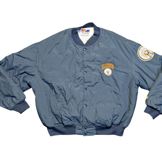 SWINGSTER Illinois Fighting Navy Blue Bomber Jacket