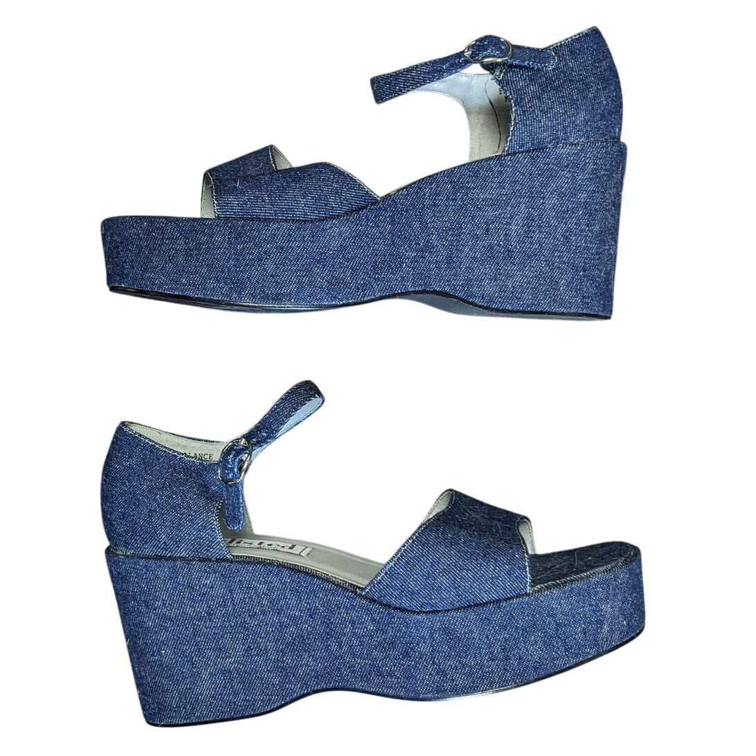 Unlisted Denim Strappy Wedges