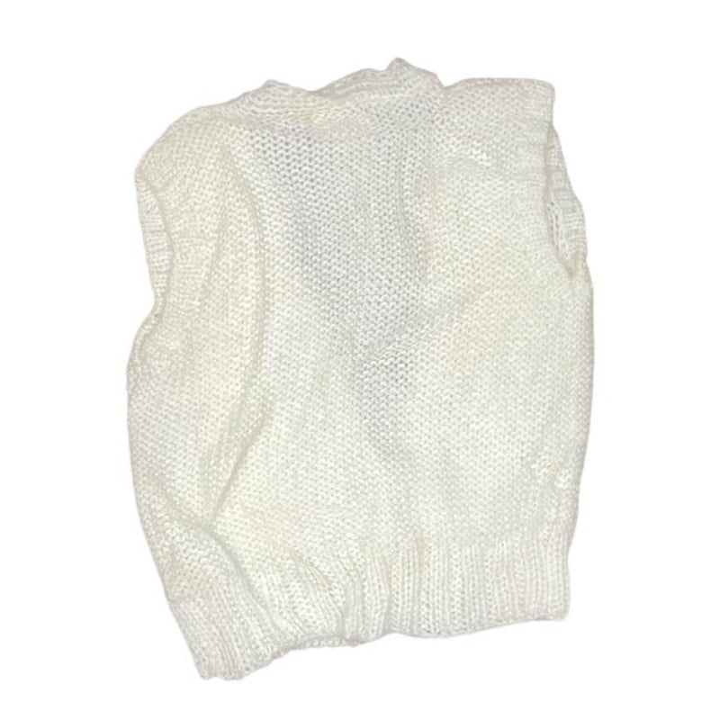 White Fine Knit Vest