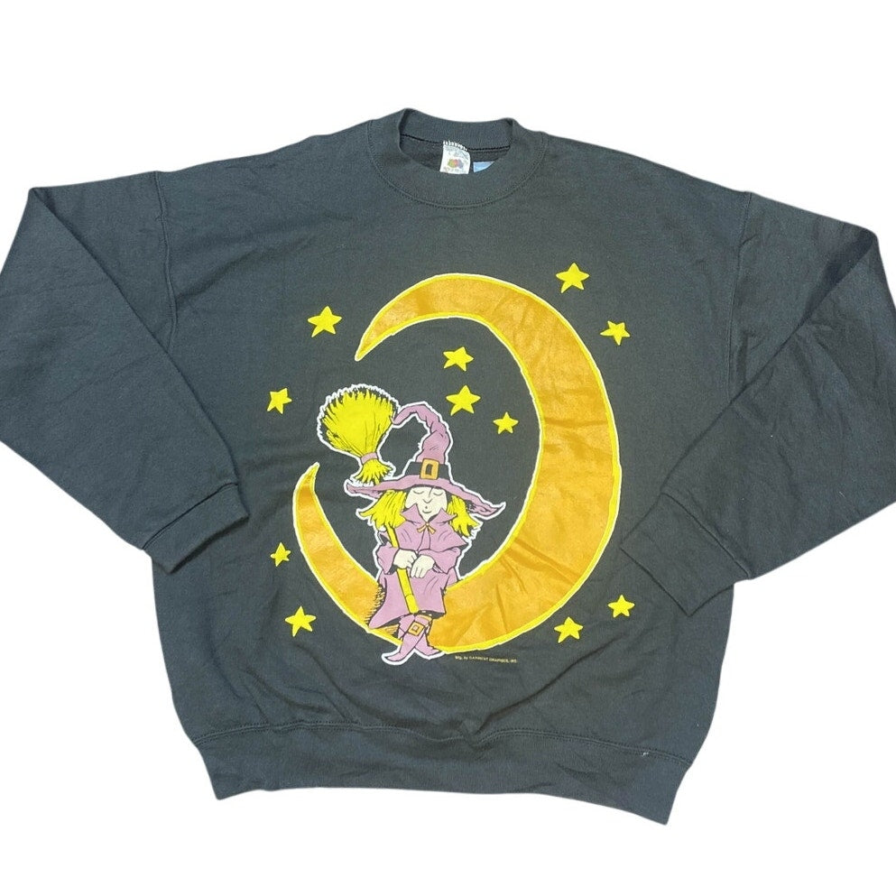 Vintage Fruit of the Loom American Witch and Moon Sweatshirt