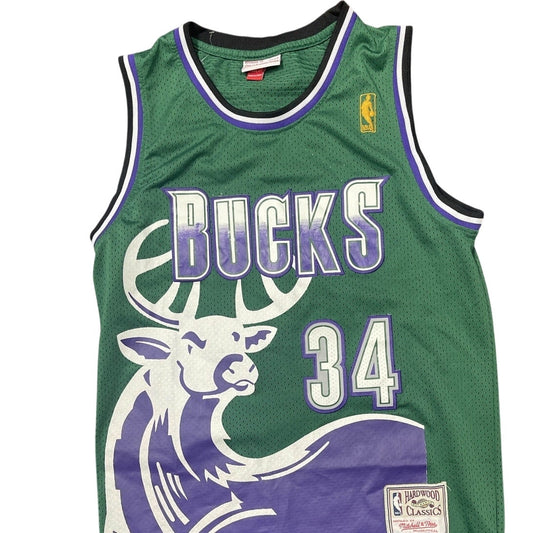 Mitchell & Ness Bucks 34 Green Tank Jersey Hardwood Classics