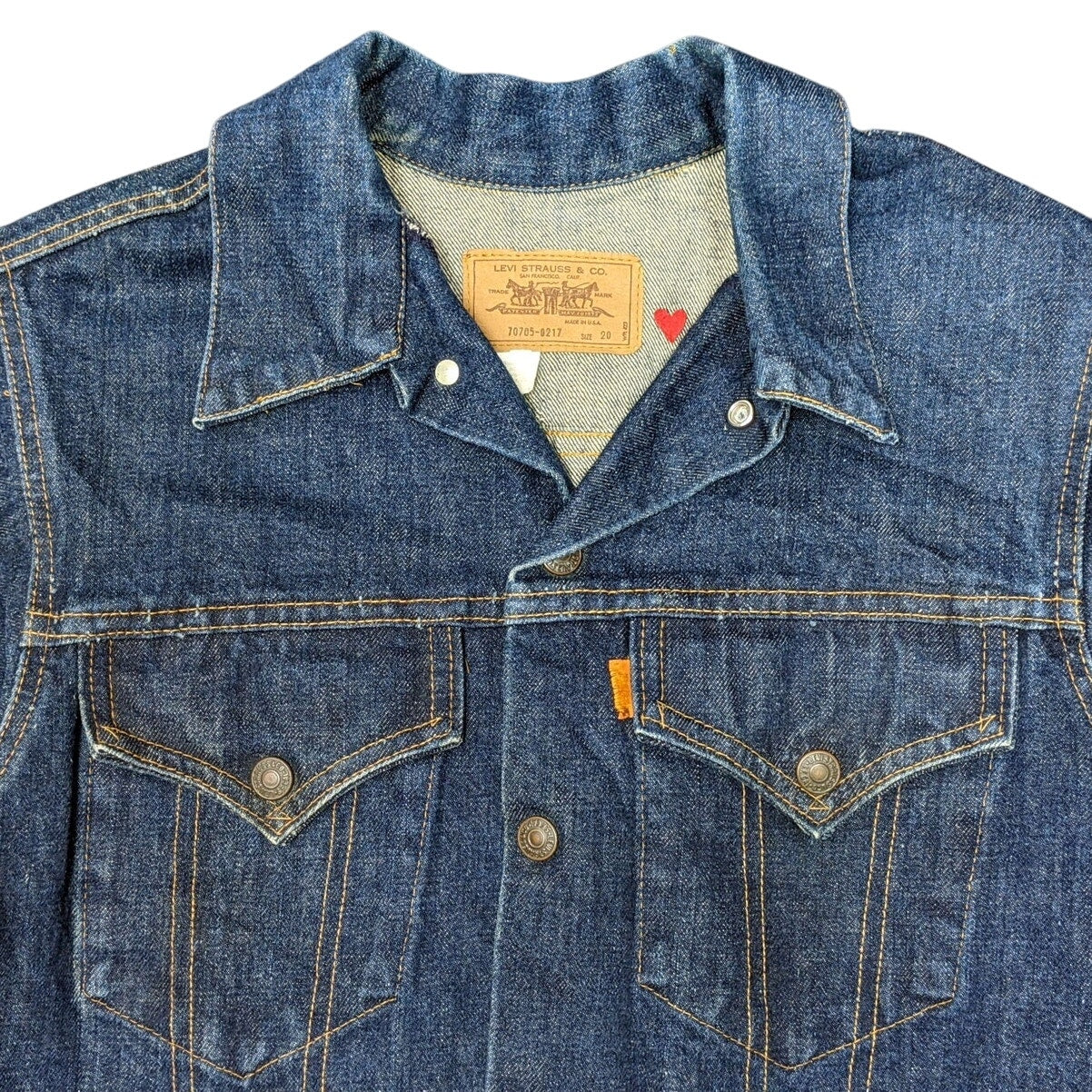 Levi's Strauss Dark Blue Denim Frayed Cropped Jacket