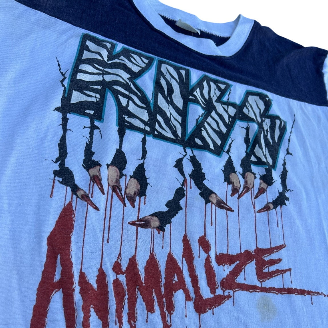 Vintage Kiss 1985 Animalize Tour Baseball Tee