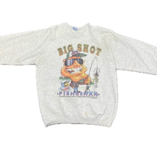 Vintage 1995 Hanes Big Shot Fisherman Sweatshirt