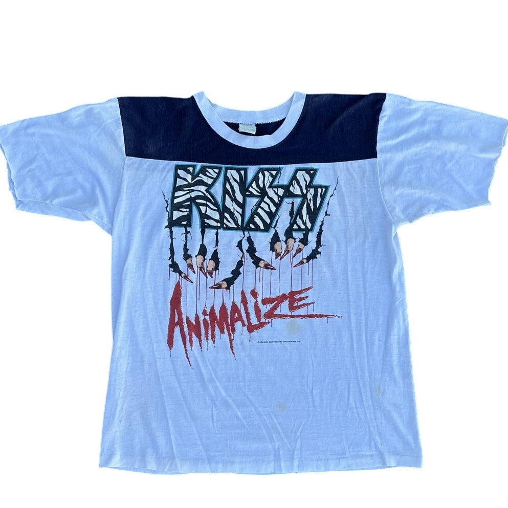 Vintage Kiss 1985 Animalize Tour Baseball Tee