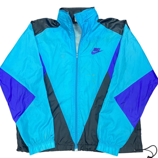 Vtg Nike 1990's Teal & Purple Track Suit Windbreaker Jacket