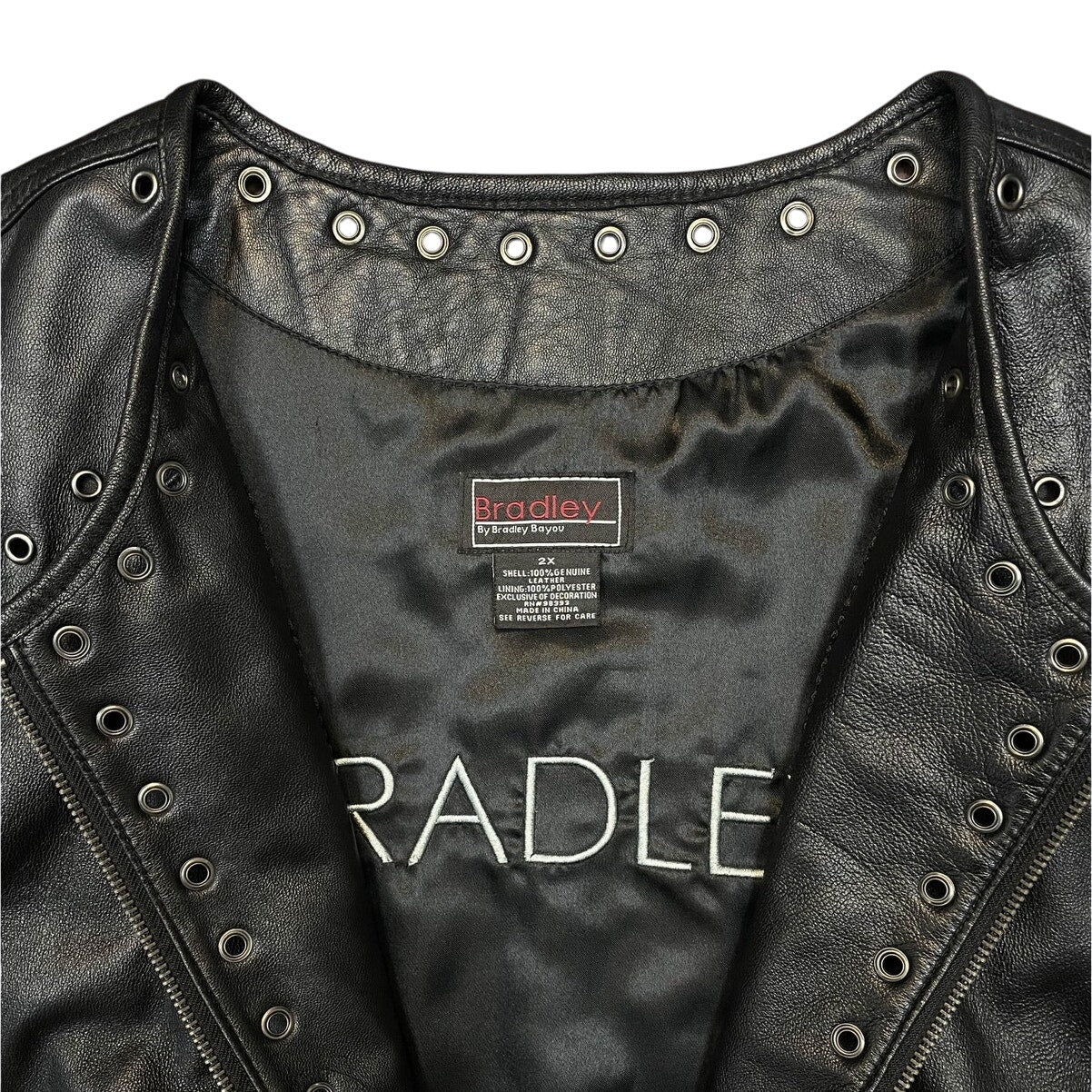 Bradley Bayou Black Leather Collarless Jacket