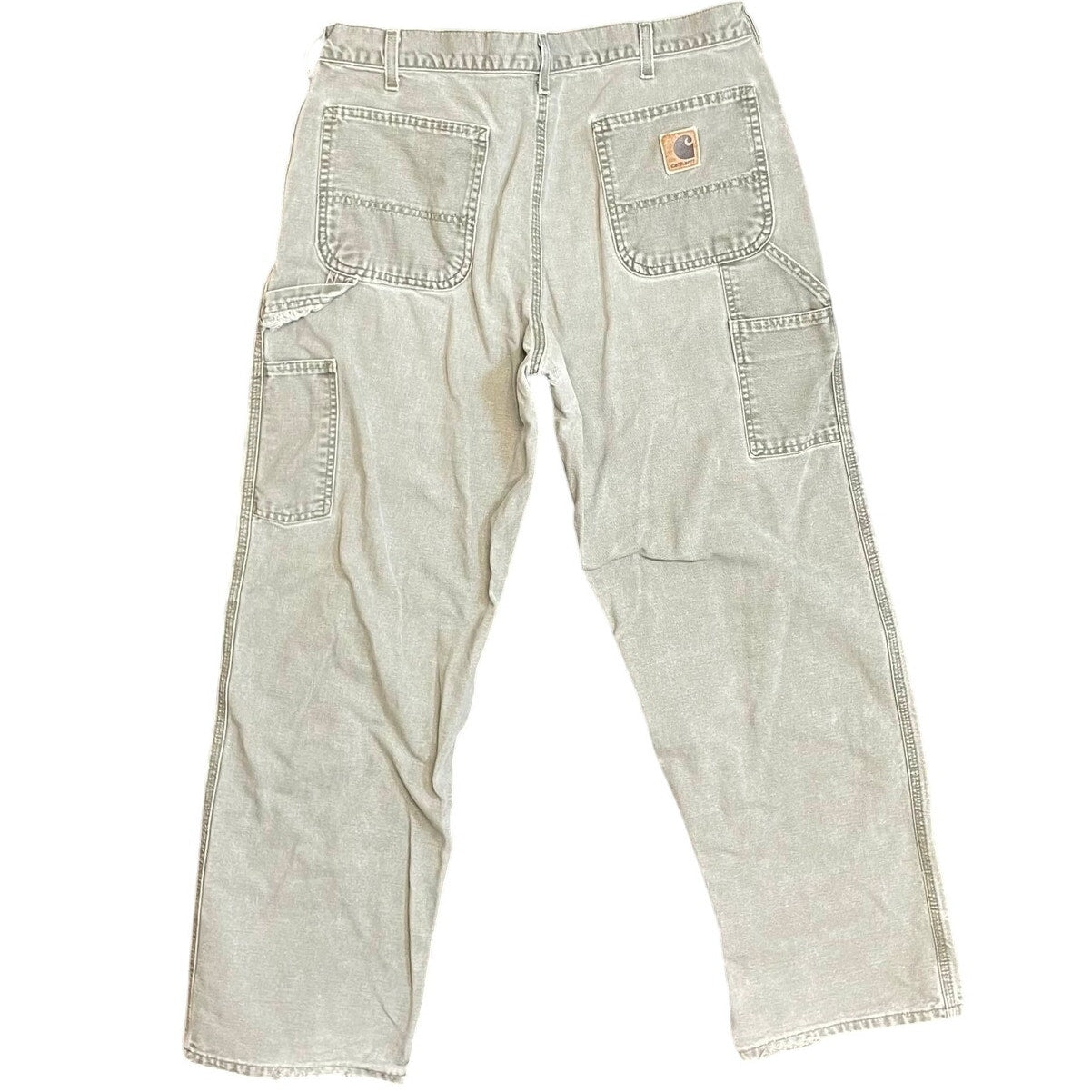 Grey/Green Carhartt Dungaree Fit Wide Leg Carpenter Pants