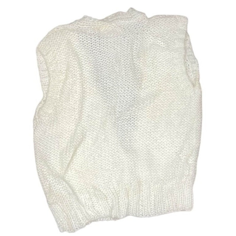 White Fine Knit Vest