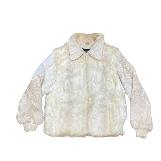 Learsi Vintage Dyed Tan Rabbit Fur/Knitted Jacket