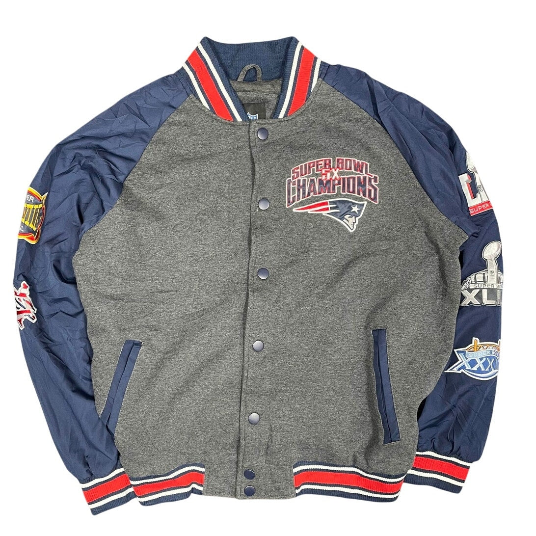 New England Patriots 5 Time Super Bowl Champions Varsity Jacket Mens