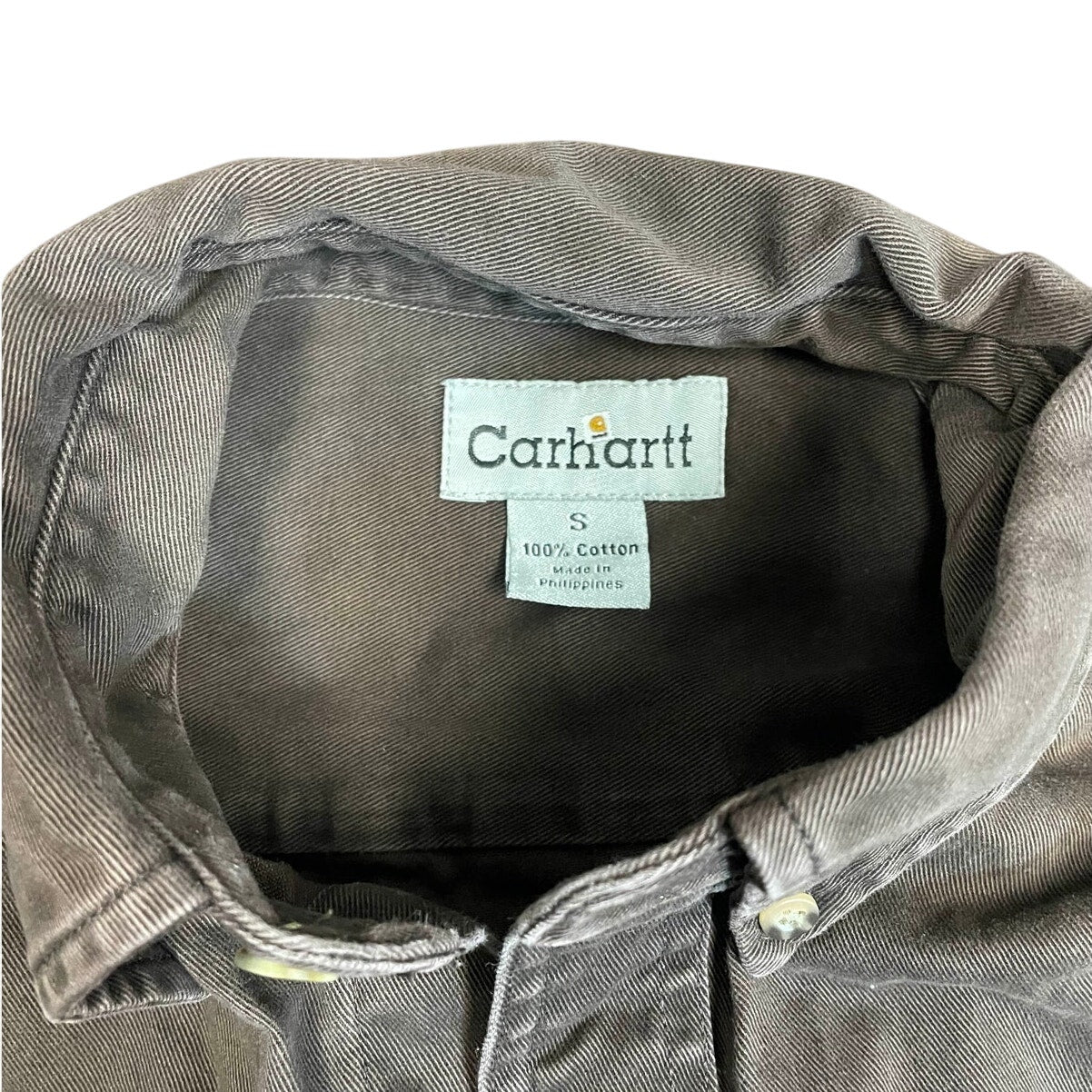 Carhartt Flannel Lined Jacket Mens Brown Canvas Workwear