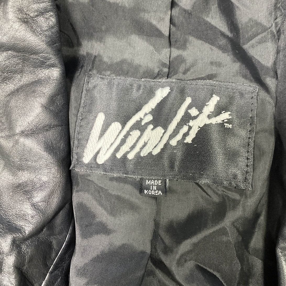 Winlit Long Black Leather Jacket