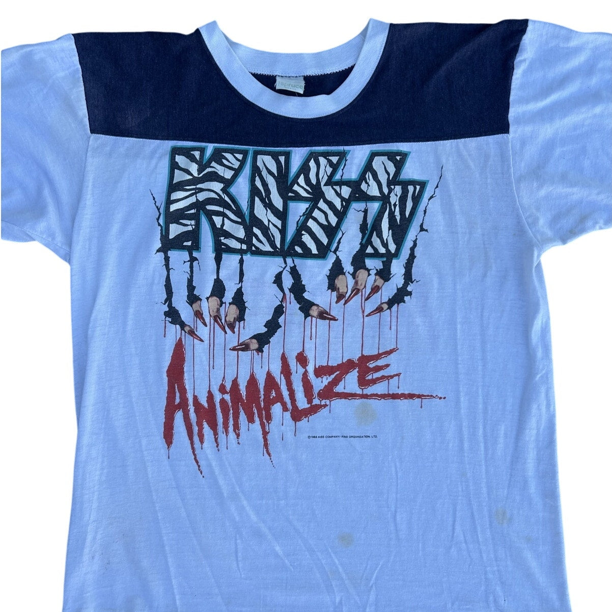 Vintage Kiss 1985 Animalize Tour Baseball Tee