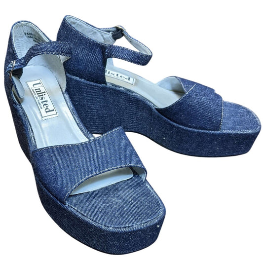 Unlisted Denim Strappy Wedges