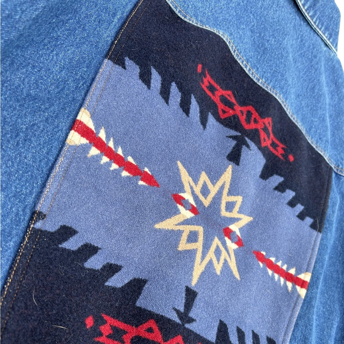 Pendleton Denim Wool Aztec Vest