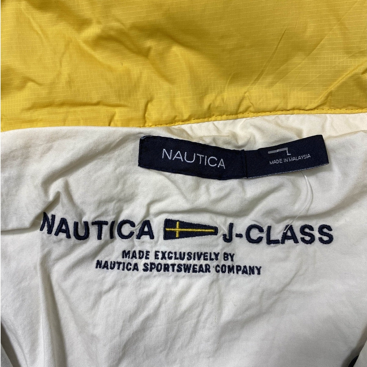 Nautica J-Class Black, Yellow, and White Windbreaker Jacket