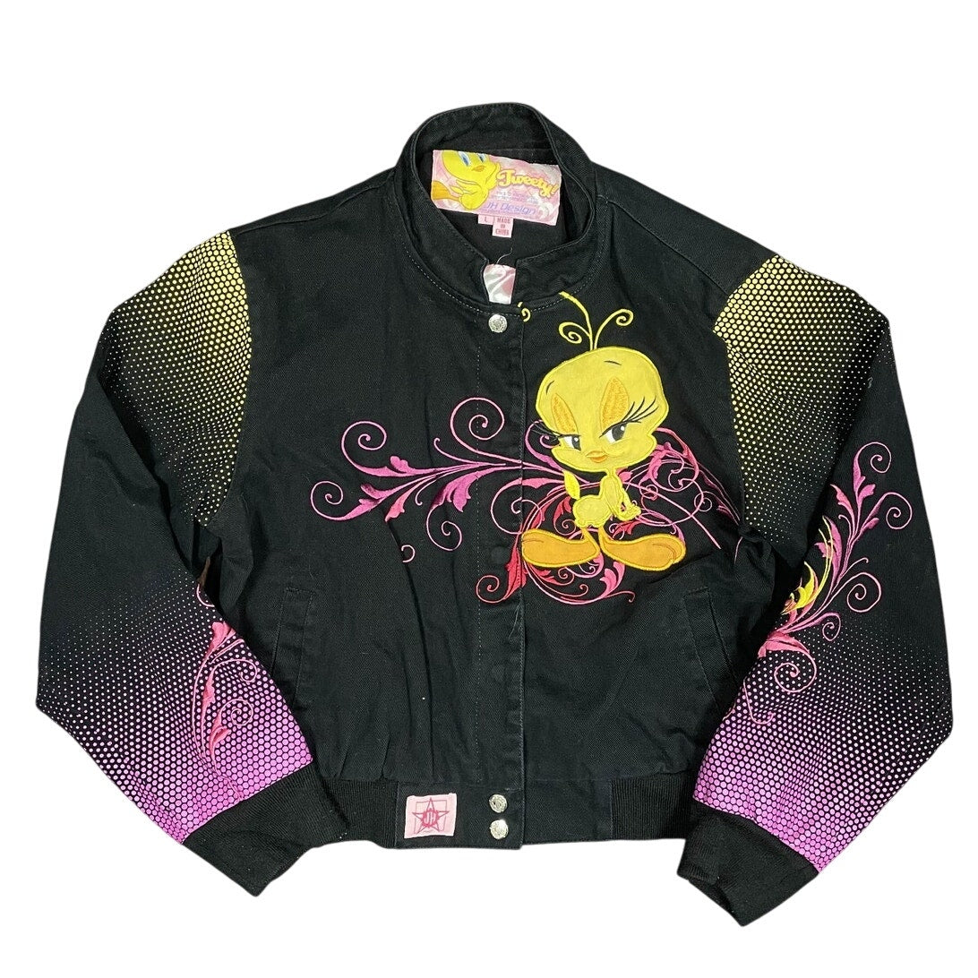 Vintage Looney Tunes Tweety Biker Jacket