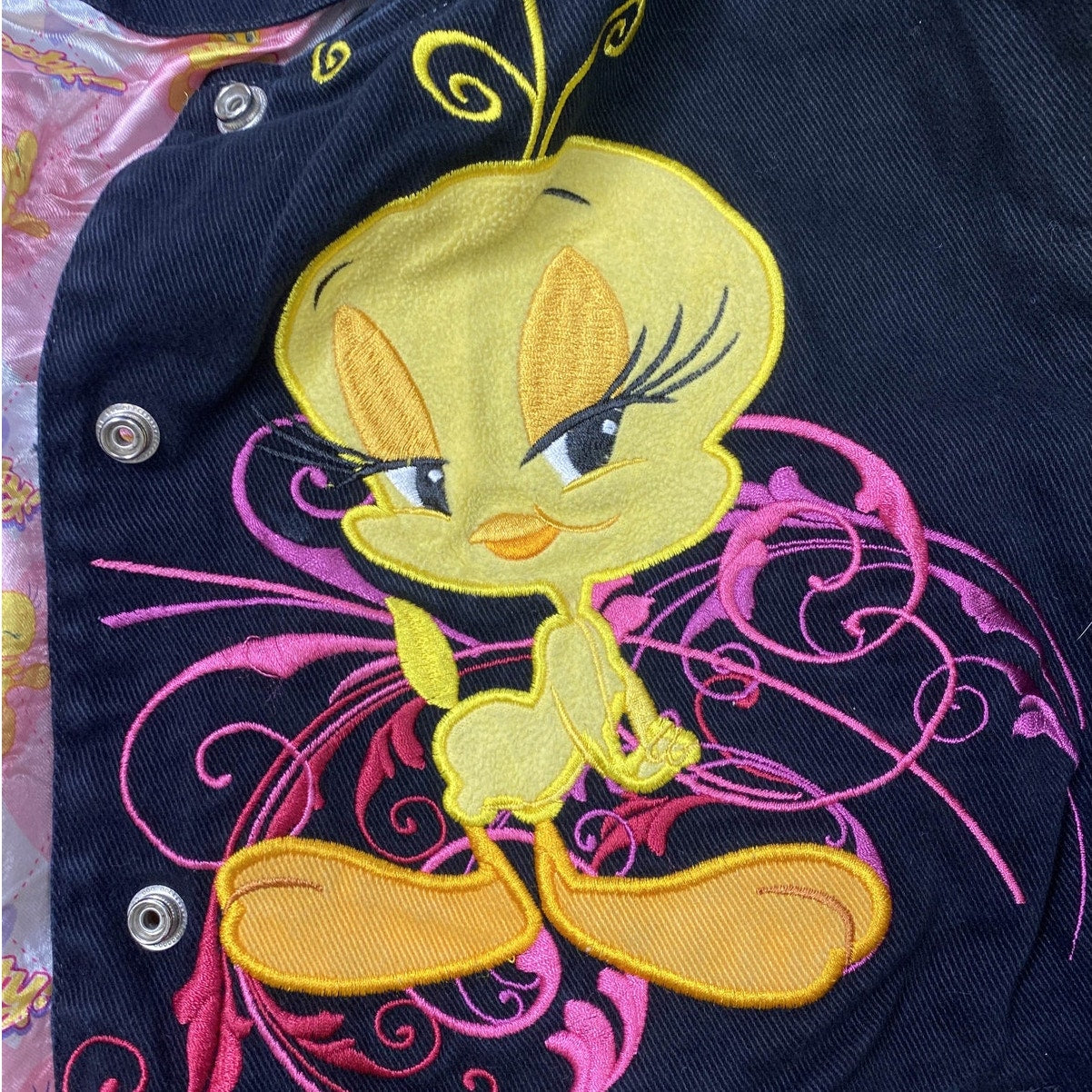 JH Design Tweety Black Jean Jacket