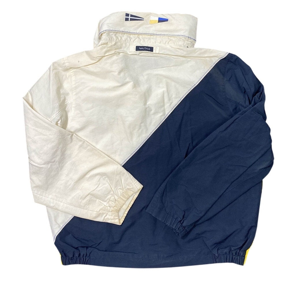 Nautica J-Class Black, Yellow, and White Windbreaker Jacket