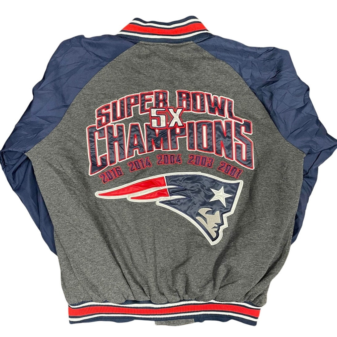 New England Patriots 5 Time Super Bowl Champions Varsity Jacket Mens