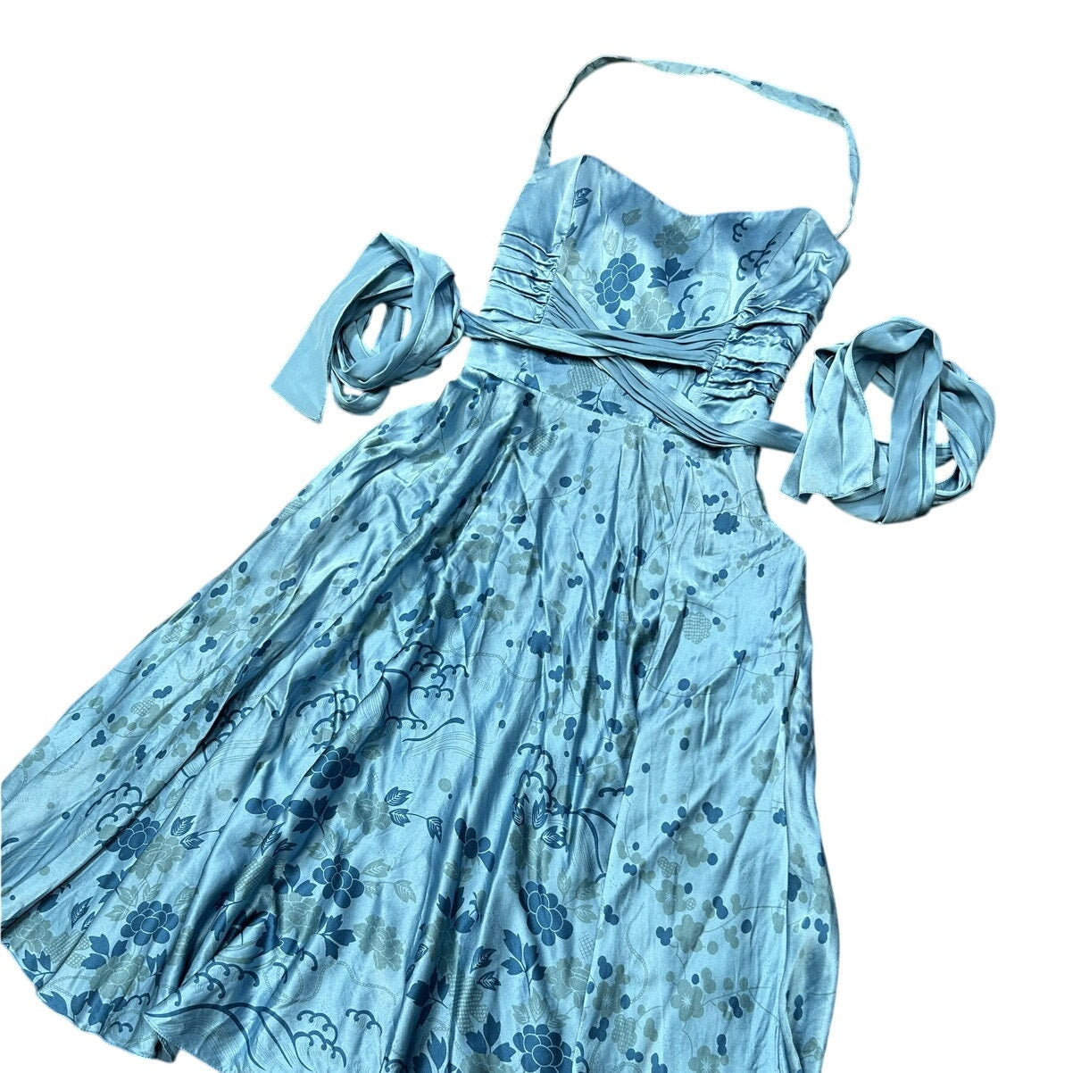 Women’s Betsey Johnson Blue Satin Floral Dress