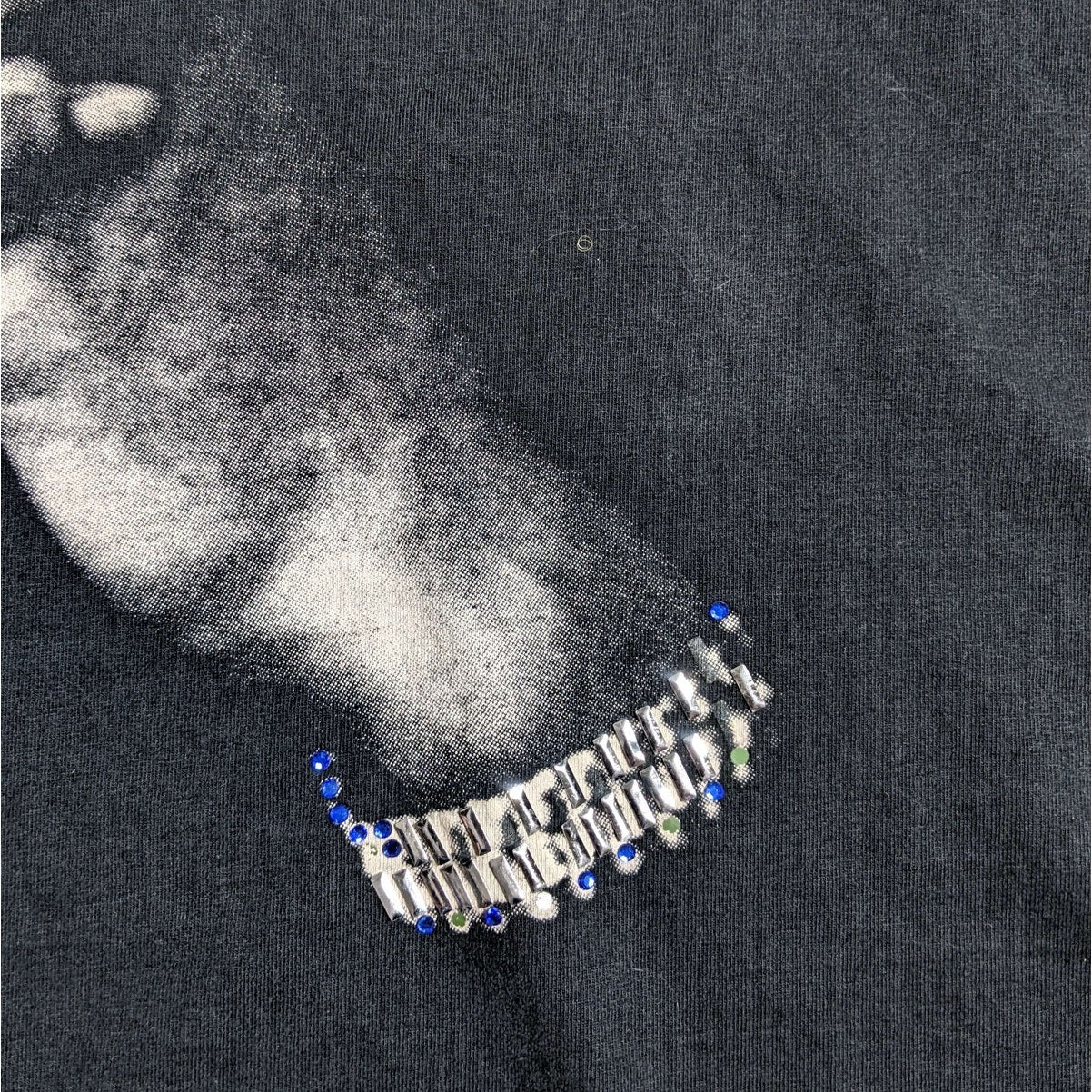 Oversized Tupac Shakur Jeweled Graphic Tee